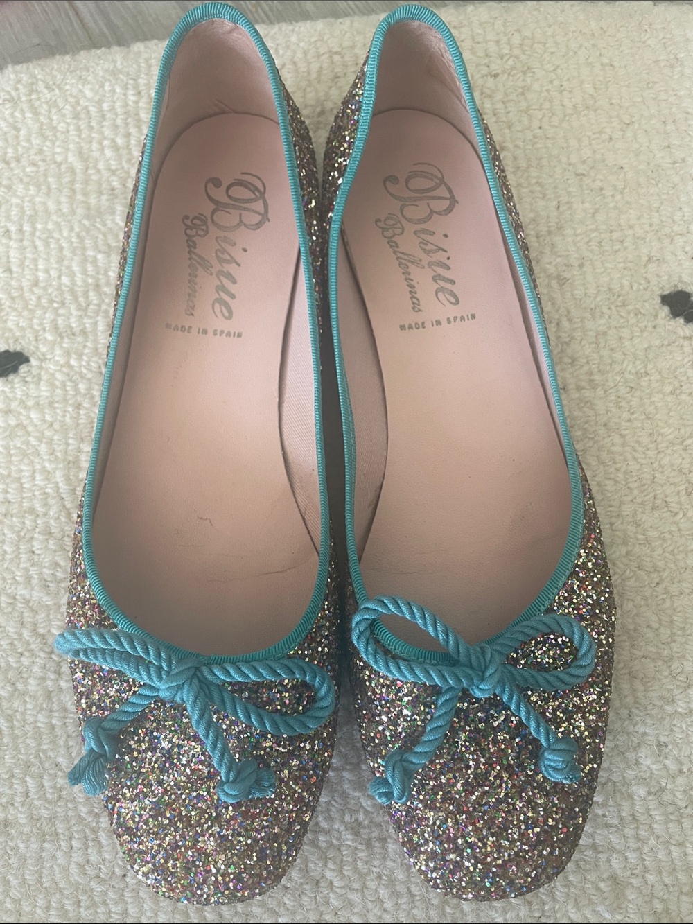 Anthropologie Glitter Rope-Trim Ballet Flats in Multicolor